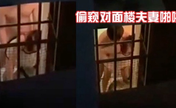 偷窥对面楼夫妻啪啪NB居然老婆撅着屁屁边炒菜边啪啪