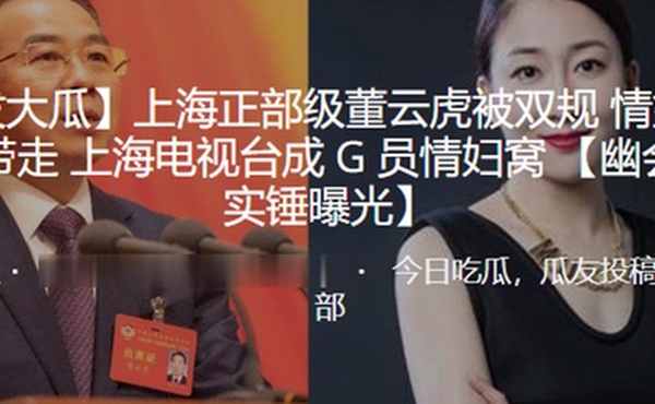 深圳海正部级双规情被带走上海电视台成G员情妇窝