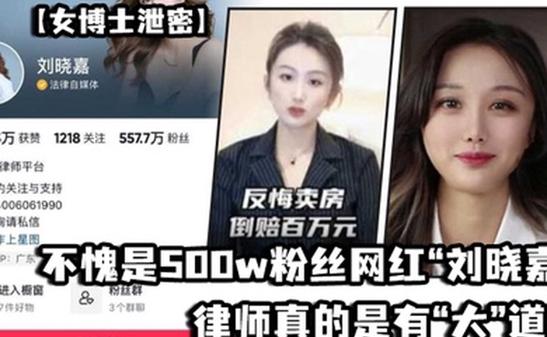 不愧是500w粉丝网红刘晓嘉律师真的是有大道理的流量算是让她玩明白了