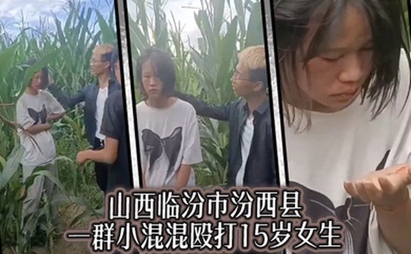 山西临汾市汾西县 一群小混混殴打15岁女生