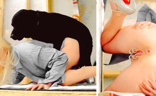 带阴环的少妇和她的大黑