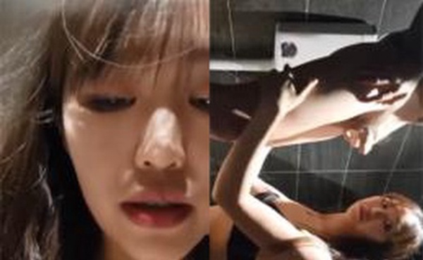 雪儿粉和男粉丝在网吧厕所约啪，爽到高潮但不敢叫出